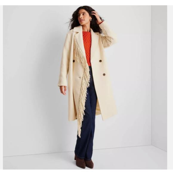 Winter Wool Button-Up Oversize Heavy Coat Jacket Sm Future Collective Reese NWT - Picture 1 of 8